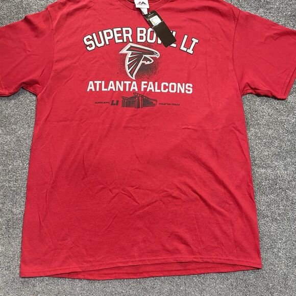 Atlanta Falcons Shirt Mens XL Red Majestic NFL Super Bowl LI 51 Destination New - Picture 1 of 13